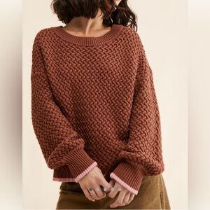 Sancia Textured Knit Sweater - Rust